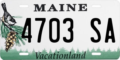 ME license plate 4703SA