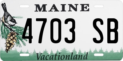 ME license plate 4703SB
