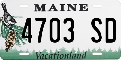 ME license plate 4703SD