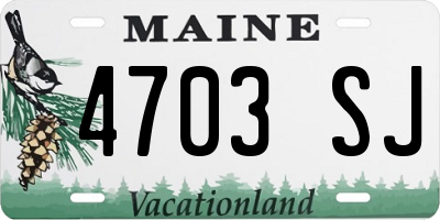 ME license plate 4703SJ