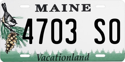 ME license plate 4703SO