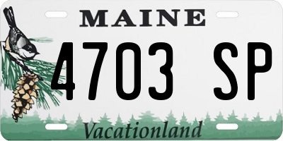 ME license plate 4703SP