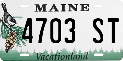 ME license plate 4703ST