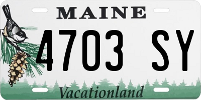 ME license plate 4703SY