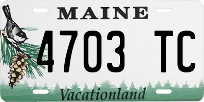 ME license plate 4703TC
