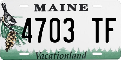 ME license plate 4703TF