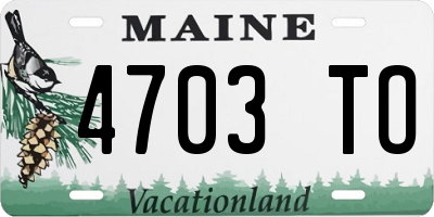 ME license plate 4703TO