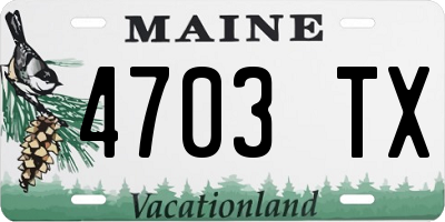 ME license plate 4703TX