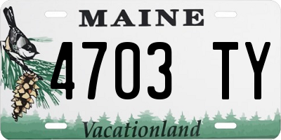 ME license plate 4703TY
