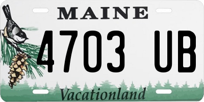 ME license plate 4703UB