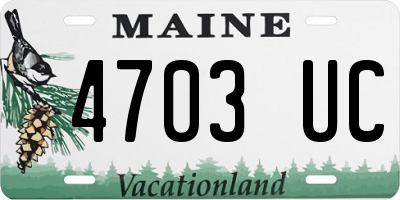 ME license plate 4703UC