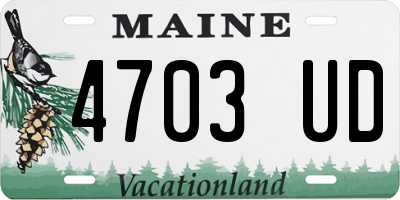 ME license plate 4703UD