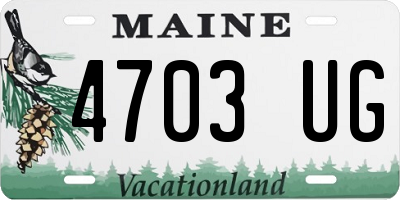 ME license plate 4703UG