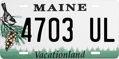 ME license plate 4703UL