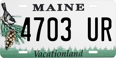 ME license plate 4703UR