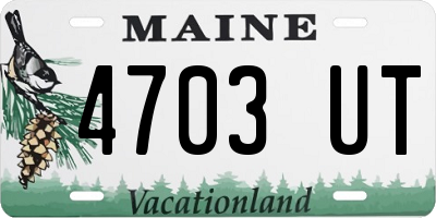 ME license plate 4703UT