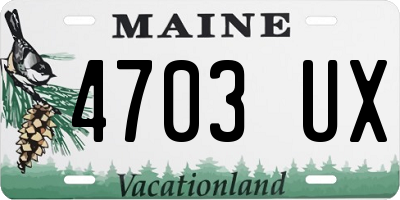 ME license plate 4703UX