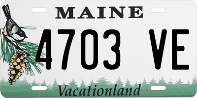 ME license plate 4703VE