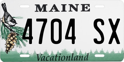 ME license plate 4704SX