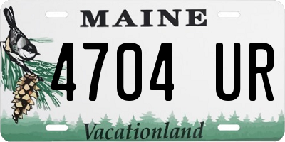 ME license plate 4704UR