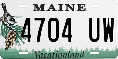 ME license plate 4704UW