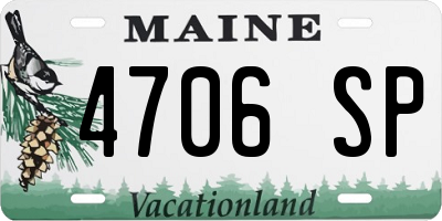 ME license plate 4706SP