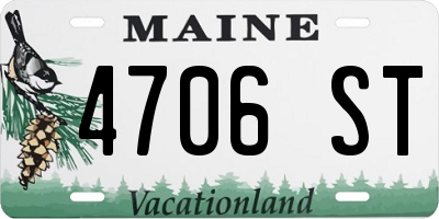 ME license plate 4706ST