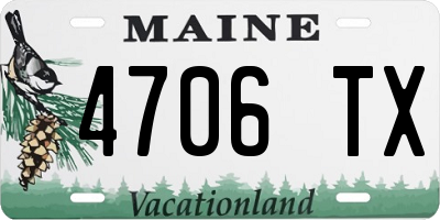 ME license plate 4706TX