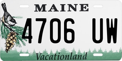 ME license plate 4706UW