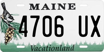 ME license plate 4706UX