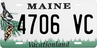 ME license plate 4706VC