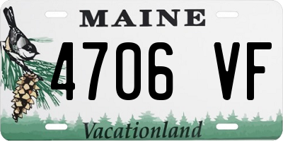 ME license plate 4706VF