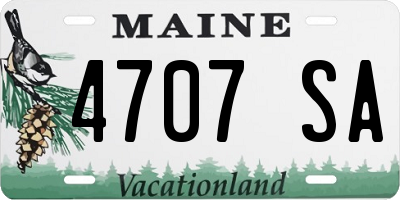 ME license plate 4707SA