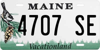 ME license plate 4707SE