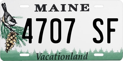 ME license plate 4707SF