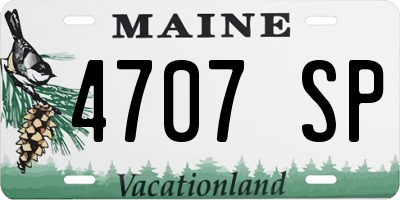 ME license plate 4707SP