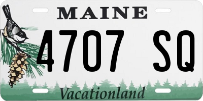 ME license plate 4707SQ