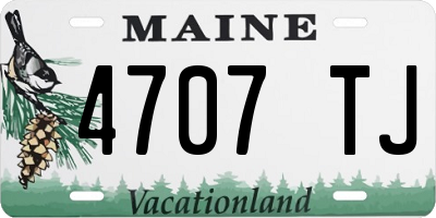 ME license plate 4707TJ