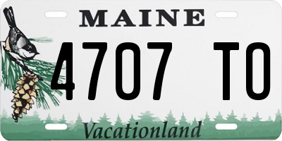 ME license plate 4707TO