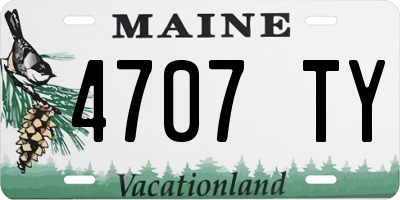 ME license plate 4707TY