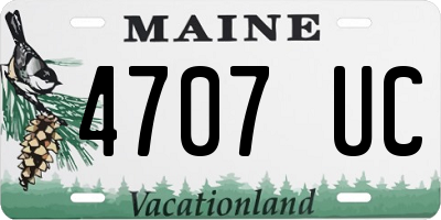 ME license plate 4707UC
