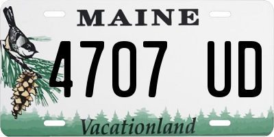 ME license plate 4707UD