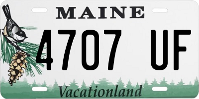 ME license plate 4707UF