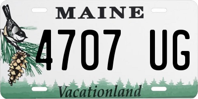 ME license plate 4707UG
