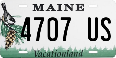 ME license plate 4707US