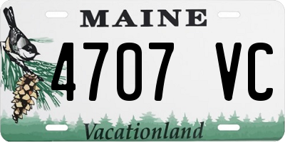 ME license plate 4707VC