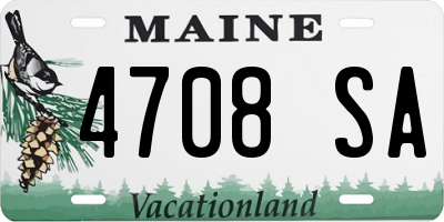 ME license plate 4708SA