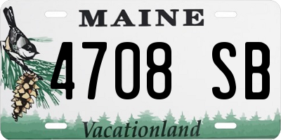 ME license plate 4708SB