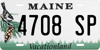 ME license plate 4708SP