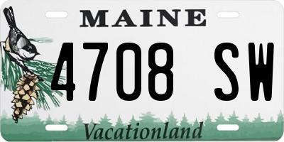 ME license plate 4708SW